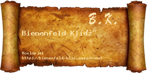 Bienenfeld Klió névjegykártya